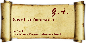 Gavrila Amaranta névjegykártya
